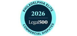 Badge saying Legal500 Philadelphia Elite for Commercial Disputes 2026